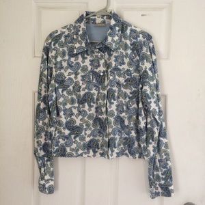 Vintage Liz Claiborne pearl snap paisley shirt